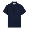 Ami Alexandre Mattiussi Ami De Coeur Short-sleeved Polo T-shirt In Blue