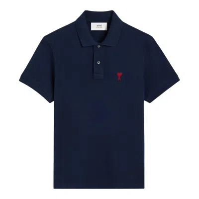 Ami Alexandre Mattiussi Ami De Coeur Short-sleeved Polo T-shirt In Animal Print