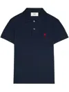 Ami Alexandre Mattiussi Ami De Coeur Short-sleeved Polo T-shirt In Blue
