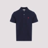 Ami Alexandre Mattiussi Ami De Coeur Short-sleeved Polo T-shirt In Blue