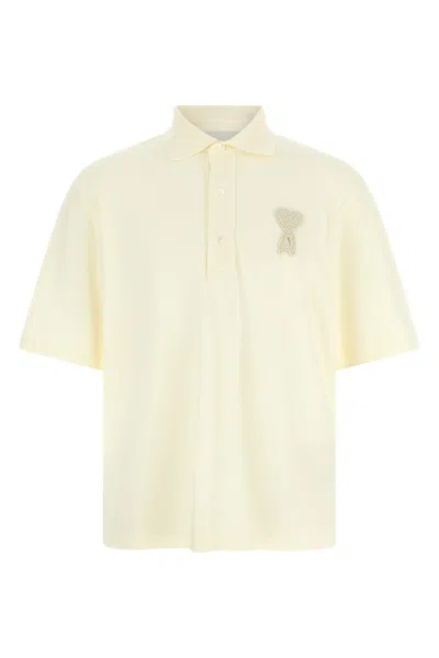 Ami Alexandre Mattiussi Ami Paris Classic Polo Shirt With Embroidered Applique In White