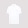 Ami Alexandre Mattiussi White Logo Embroidery Polo Shirt
