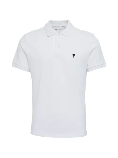 Ami Alexandre Mattiussi Ami De Coeur Cotton Polo Shirt In White