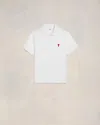 Ami Alexandre Mattiussi White Logo Embroidery Polo Shirt