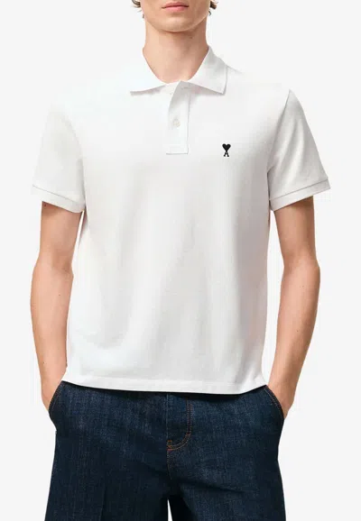 Ami Alexandre Mattiussi Ami De Coeur Polo T-shirt In White
