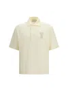 Ami Alexandre Mattiussi White Polo Shirt With Adc Patch Logo In Cotton Uomo In White