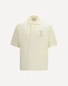 Ami Alexandre Mattiussi White Polo Shirt With Adc Patch Logo In Cotton Uomo In Yellow