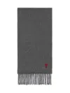 Ami Alexandre Mattiussi Ami De Coeur Monogram-motif Wool Scarf