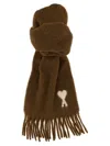 Ami Alexandre Mattiussi Ami De Coeur Scarf In Brown