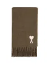Ami Alexandre Mattiussi Alpaca Ami De Coeur Scarf In Brown