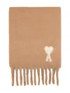 Ami Alexandre Mattiussi Brown Alpaca Ami De Coeur Scarf Brown In Brown