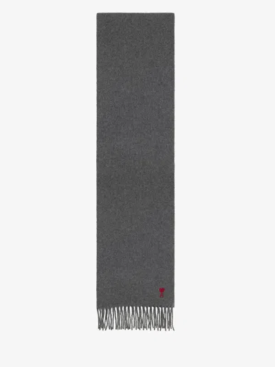 Ami Alexandre Mattiussi Ami De Coeur Scarf In Gray