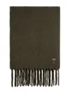 Ami Alexandre Mattiussi Khaki Alpaca Oversize Ami De Coeur Scarf Green In Green