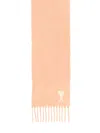 Ami Alexandre Mattiussi Ami Paris Ami Paris De Coeur Wool Scarf In Pink