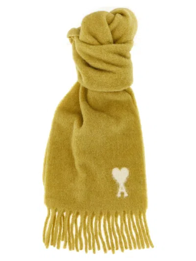 Ami Alexandre Mattiussi Ami De Coeur Scarf In Yellow
