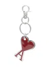 Ami Alexandre Mattiussi Ami De Coeur-shaped Keyring In Silver