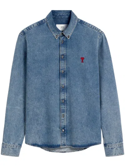 Ami Alexandre Mattiussi Ami De Coeur Shirt In Blue