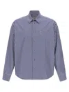 Ami Alexandre Mattiussi Striped Long Sleeve Shirt Chest Pocket In Blue