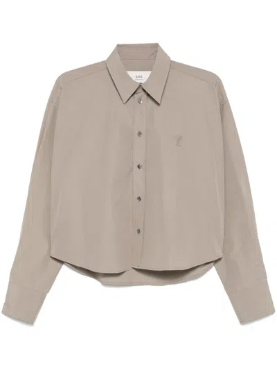 Ami Alexandre Mattiussi Ami De Coeur Shirt In Grey