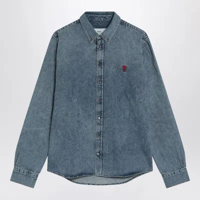 AMI ALEXANDRE MATTIUSSI AMI DE COEUR SHIRT IN DENIM