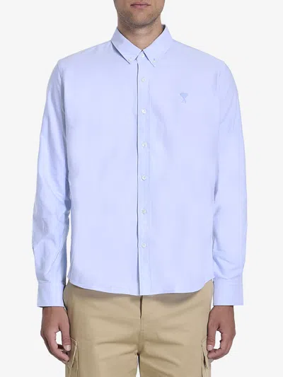 Ami Alexandre Mattiussi Ami De Coeur Shirt In Light Blue