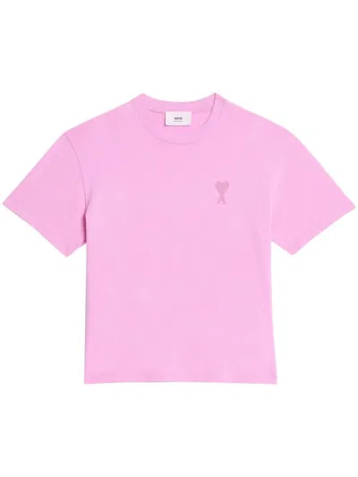 Ami Alexandre Mattiussi Ami De Coeur Short-sleeve T-shirt In Pink