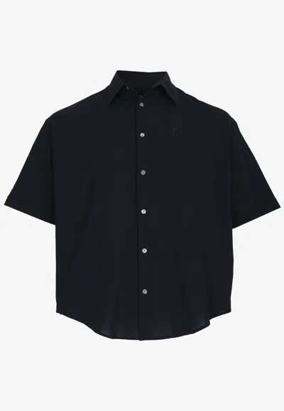 Ami Alexandre Mattiussi Ami De Coeur Short-sleeved Shirt In Black