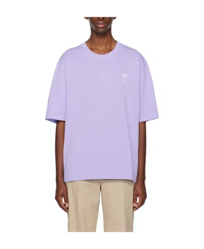 Ami Alexandre Mattiussi Ami De Coeur Short Sleeved T-shirt In Purple