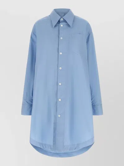 Ami Alexandre Mattiussi Ami Paris Ami De Coeur Wide Shirt Dress In Blue