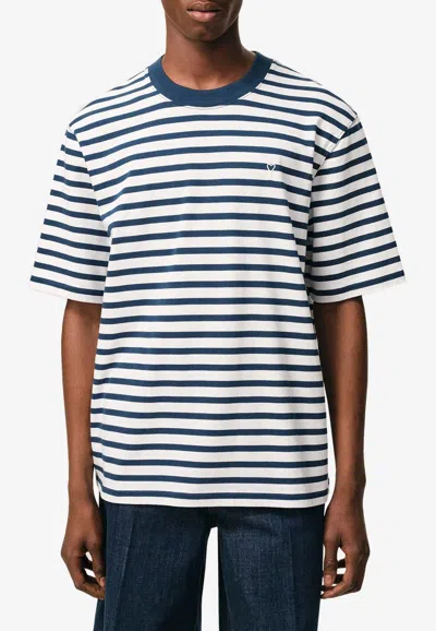 Ami Alexandre Mattiussi Ami De Coeur Striped T-shirt In Multi