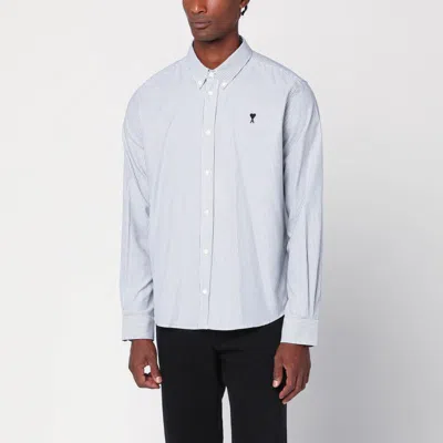 AMI ALEXANDRE MATTIUSSI AMI PARIS AMI DE COEUR STRIPED WHITE SHIRT