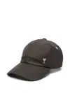 Ami Alexandre Mattiussi Black Nylon Ami De Coeur Stud Cap Grey In Black