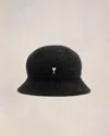 Ami Alexandre Mattiussi Ami De Coeur Stud Bucket Hat Black In Black