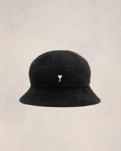 Ami Alexandre Mattiussi Ami De Coeur Stud Bucket Hat Black