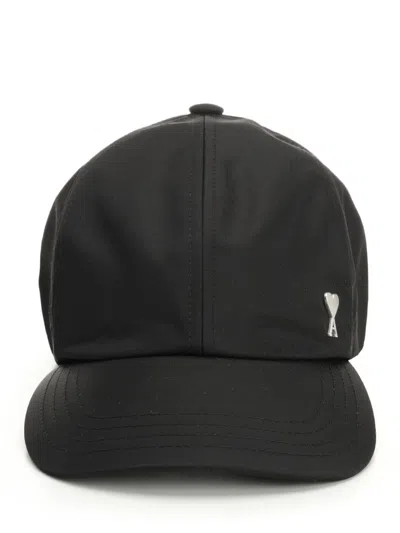Ami Alexandre Mattiussi Ami De Coeur Stud Cap Technical Nylon Hats Black