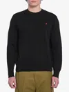 Ami Alexandre Mattiussi Ami Paris Logo-embroidered Stretch-cotton Sweatshirt In Black