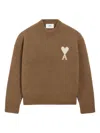 Ami Alexandre Mattiussi Brown Alpaca Ami De Coeur Crewneck Sweater Brown In Brown