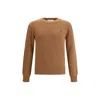 Ami Alexandre Mattiussi Ami De Coeur Sweater In Extrafine Wool And Silk In Brown