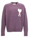 Shop Ami Alexandre Mattiussi Ami De Coeur Sweater, Cardigans Purple