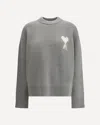 Ami Alexandre Mattiussi Grey Alpaca Ami De Coeur Crewneck Sweater Grey In Gray