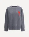 Ami Alexandre Mattiussi Ami De Coeur Sweater In Gray
