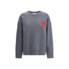 Ami Alexandre Mattiussi Ami De Coeur Sweater In Gray
