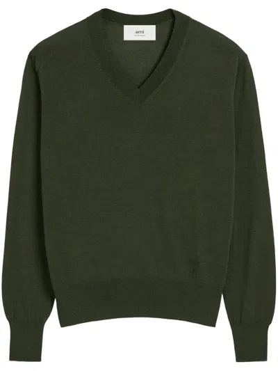 Ami Alexandre Mattiussi Ami De Coeur Sweater In Green