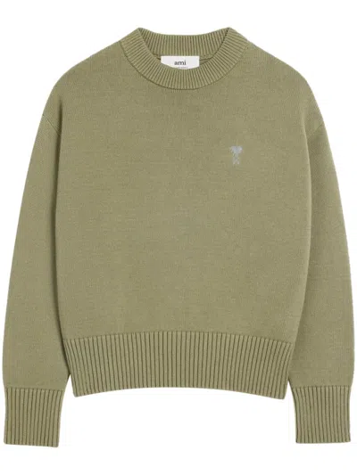 Ami Alexandre Mattiussi Ami Paris Adc Crewneck Sweater In Olive