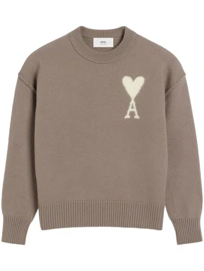 Ami Alexandre Mattiussi Ami De Coeur Sweater In Grey