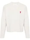 Ami Alexandre Mattiussi Ami De Coeur Ribbed Jumper In White