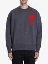 Ami Alexandre Mattiussi Ami Paris Ami De Coeur Sweater In Grey