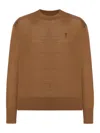 Ami Alexandre Mattiussi Ami De Coeur Sweater In Extrafine Wool And Silk In Brown
