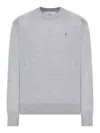 Ami Alexandre Mattiussi Ami Paris Ribbed Hem Sweater With Embroidered Logo In Gray