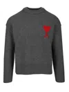 Ami Alexandre Mattiussi Ami De Coeur Sweater Sweatshirts Grey In Gray